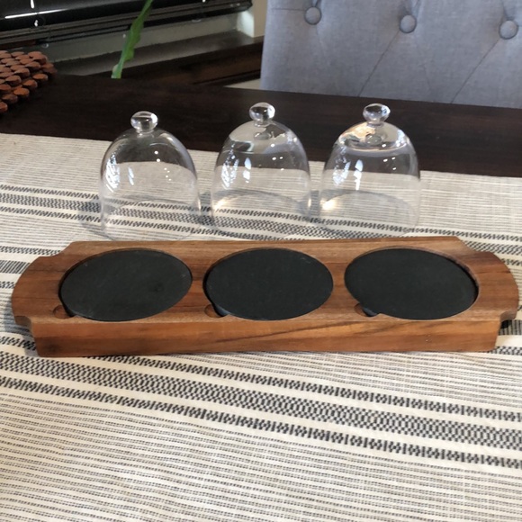 Glass Domed Wooden Serving Tray - Picture 5 of 10